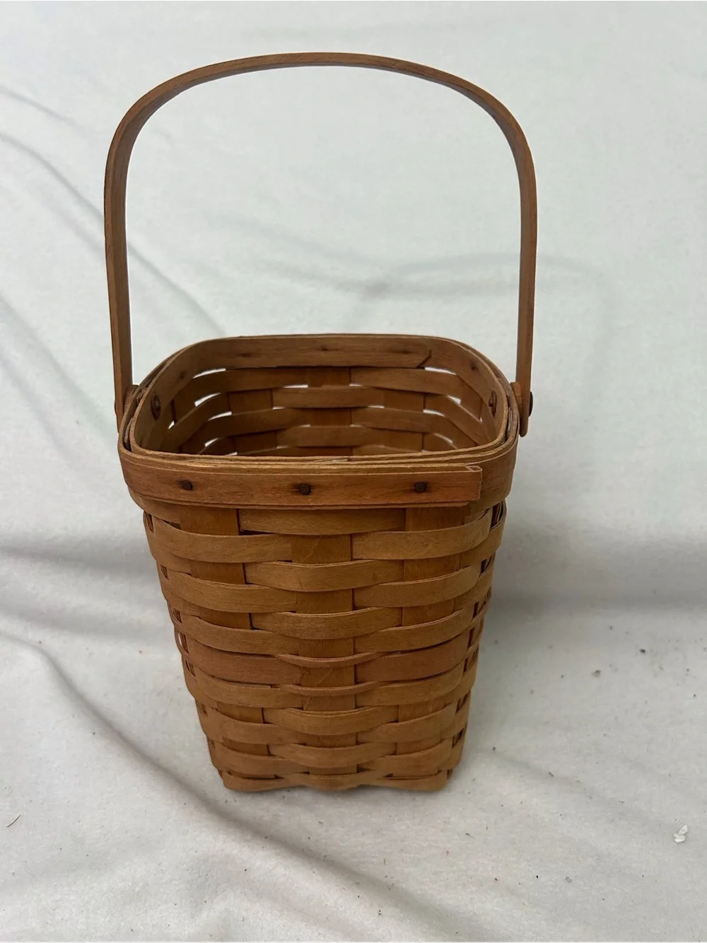 Longaberger 1987 Tall Square Basket with Handle